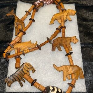 Wooden Animal Bead Necklace